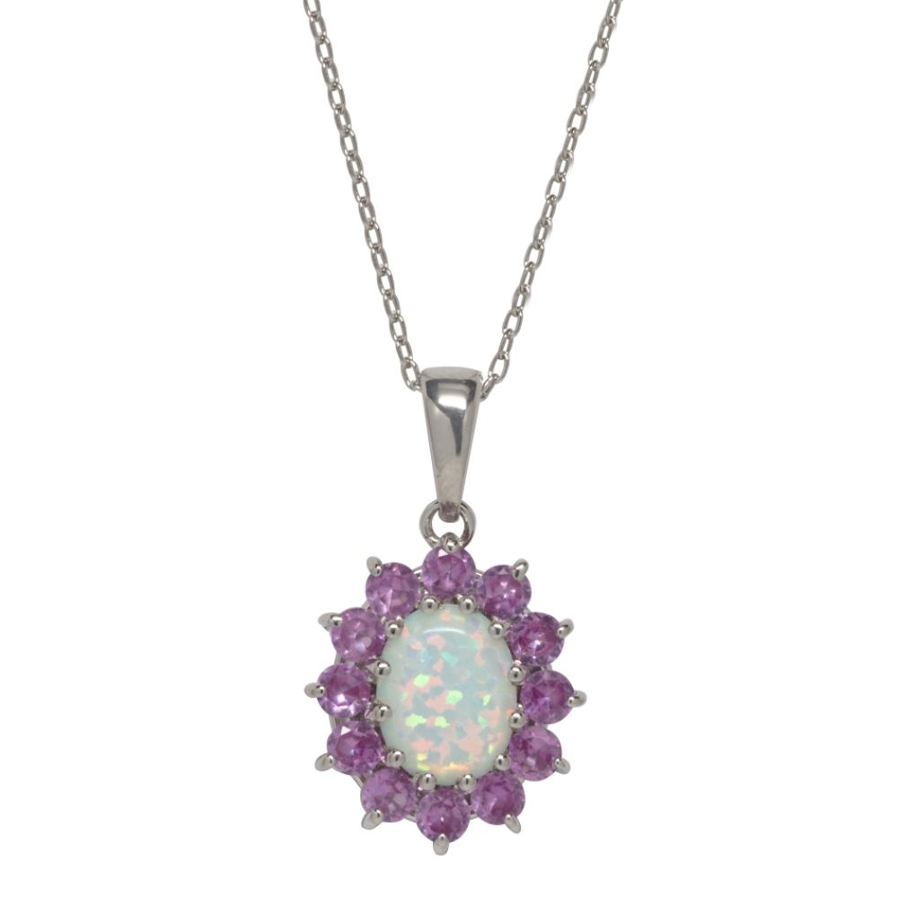Lab Created Opal and Lab Created Pink Sapphire Pendant at Kmart.com