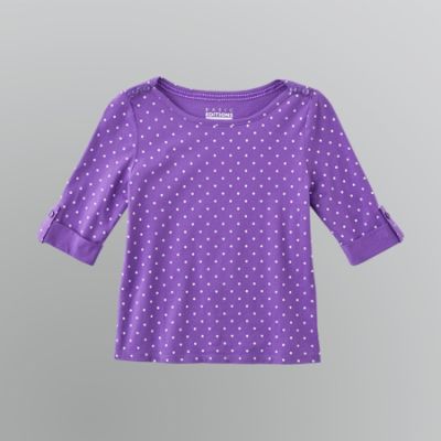 Basic Editions Girl's Polka Dots Button Detail Top at Sears.com