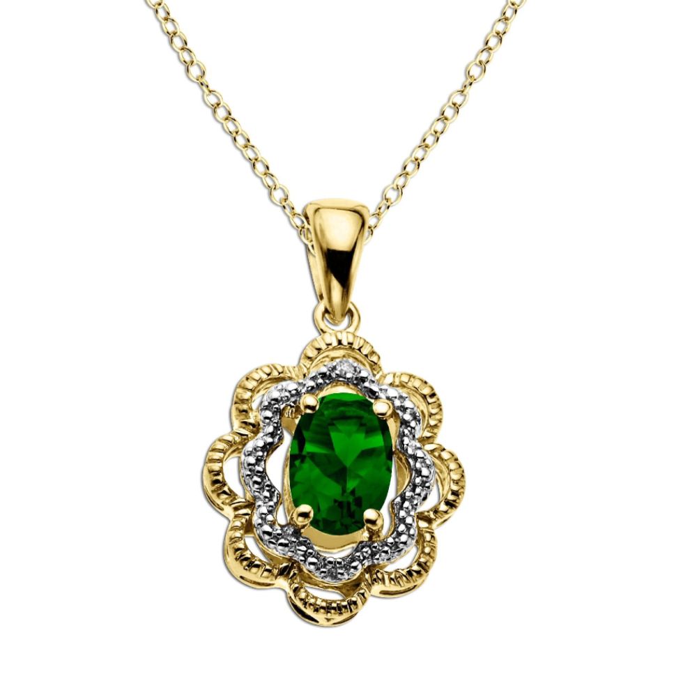 GOS DIA CR EMERALD FLWR PENDANT at Kmart.com