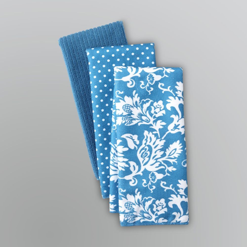 Sandra by Sandra Lee 3-Pack Damask Kitchen Towels