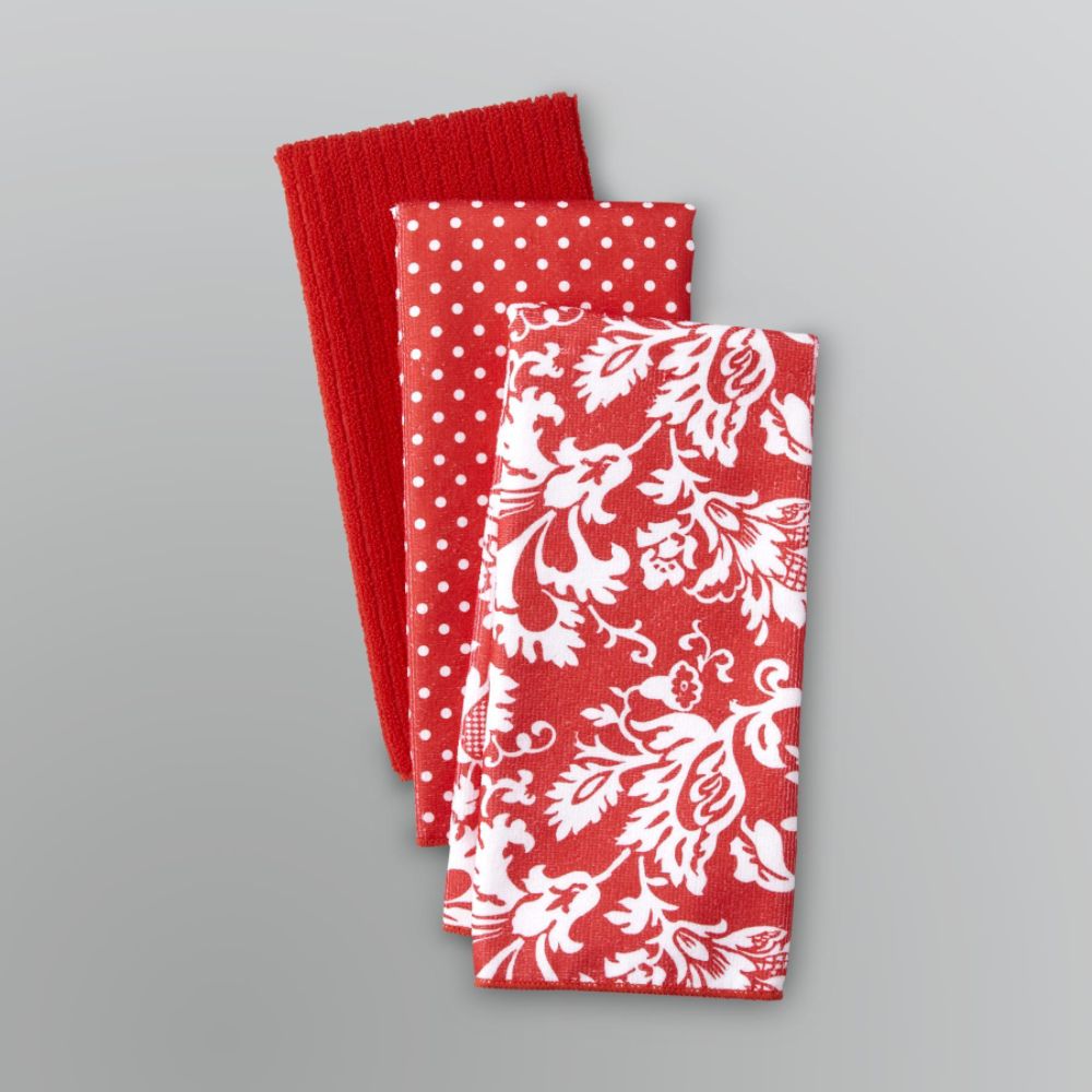 Sandra by Sandra Lee 3-Pack Damask Kitchen Towels