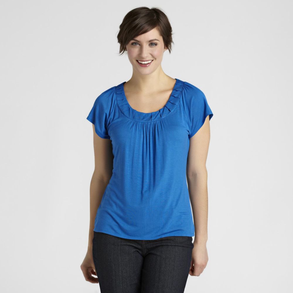 Covington Petite's Pleated Neckline Top at Kmart.com