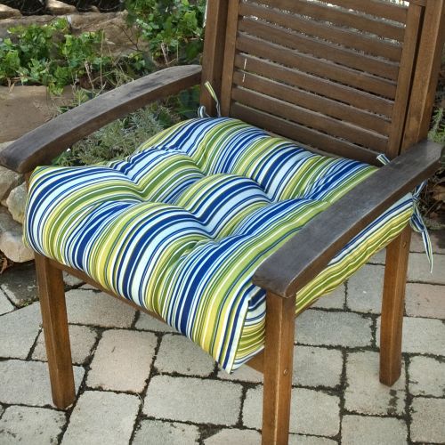 Greendale Home Fashions 20 in. Outdoor Chair Cushion, Lagoon Stripe at Sears.com