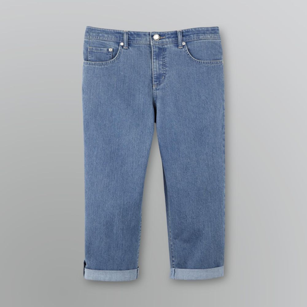 Women's Washed Denim Capri Pants - Jaclyn Smith