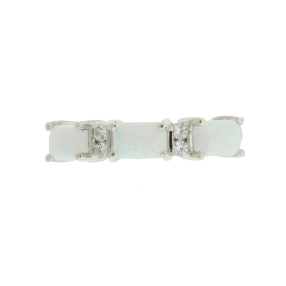 Three Beautiful Lab Created Opal Cushion Cut Stones Band Set in Sterling Silver at Sears.com