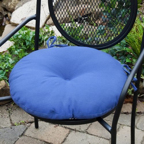 Greendale Home Fashions 18 in. Round Outdoor Bistro Chair Cushion, Set of Two, Marine Blue at Sears.com