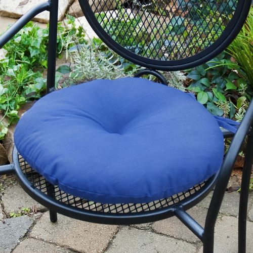 Greendale Home Fashions 15 in. Round Outdoor Bistro Chair Cushion, Set of Two, Marine Blue at Kmart.com
