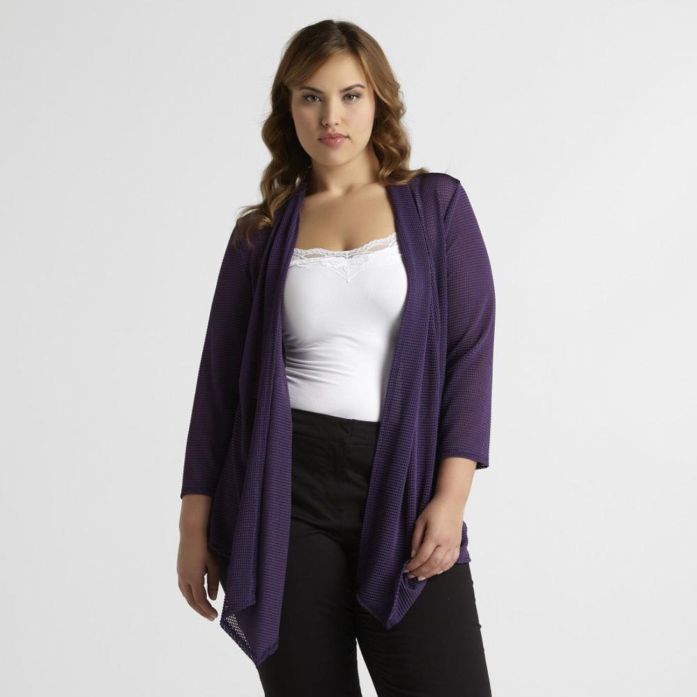 Aqua Blues Women's Plus Corn Mesh Cardigan at Kmart.com