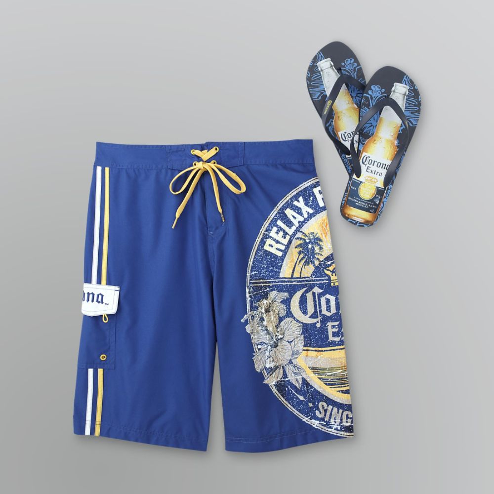 Corona Men's Swim Trunks and Flip-Flops Set at Kmart.com