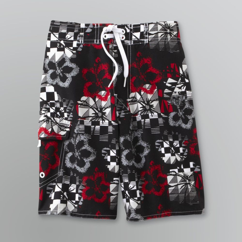 Joe Boxer Boy's Hibiscus Checkered Swim Trunks at Kmart.com