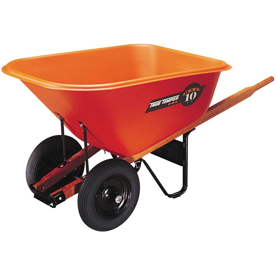 Ames Jackson 10-Cubic Feet Dual Wheel Wheelbarrow - Orange at Kmart.com