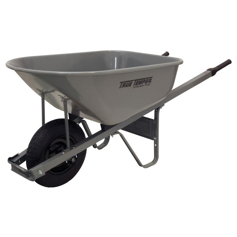 Ames 6-Cubic Foot Steel Wheelbarrow with Steel Handles - Gray at Kmart.com
