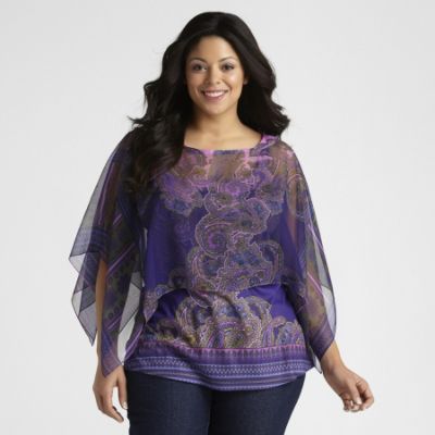 Live and Let Live Women's Plus Paisley Print Scarf Top and Cami at Sears.com