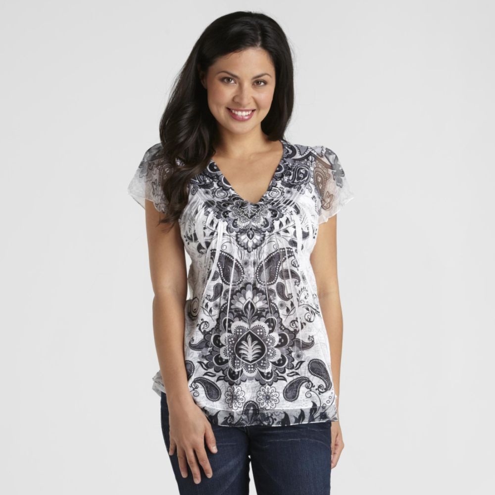 Live and Let Live Petite's Layered Sublimation Top at Kmart.com