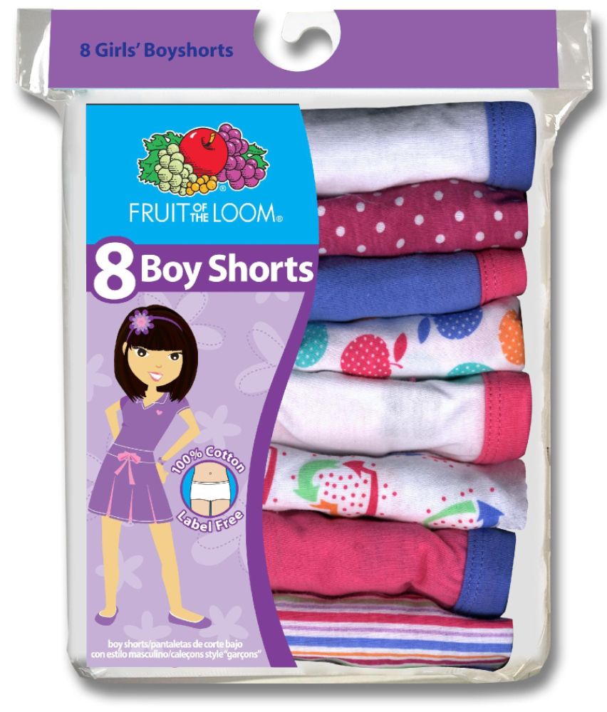 Fruit of the Loom Girl's 8-Pack Assorted Boy Shorts at Kmart.com