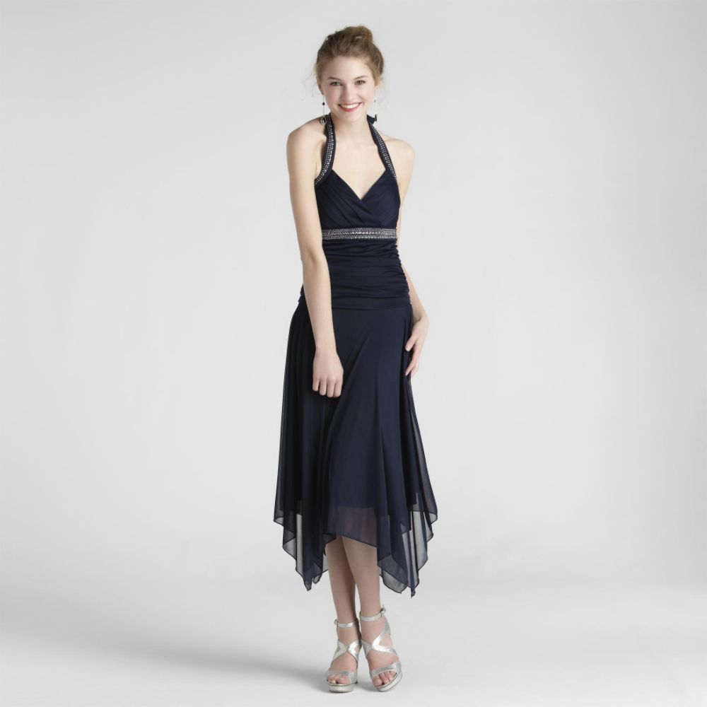 Trixxi Junior's Royal Blue Hanky Hem Evening