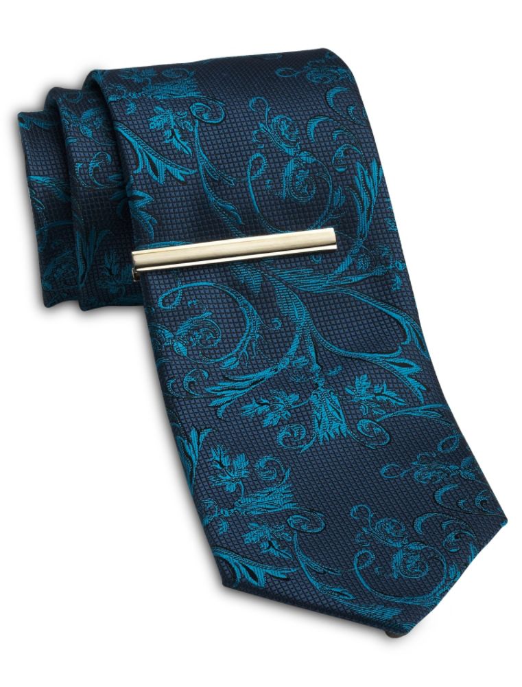 Gold Series Tonal Paisley Silk Tie With Tie Bar at Kmart.com