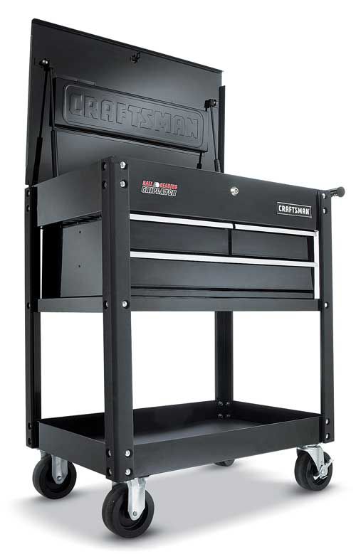 Craftsman 3-Drawer Ball-Bearing GRIPLATCH&reg; Utility Cart - Black at Kmart.com