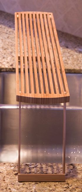 Bamboo Slatted Over the Sink Shelf