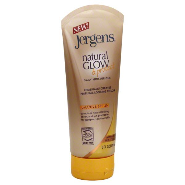Jergens Natural Glow & Protect Daily Moisturizer, Fair to Medium Skin Tones, UVA/UVB SPF 20, 6 fl oz (177 ml) at Kmart.com