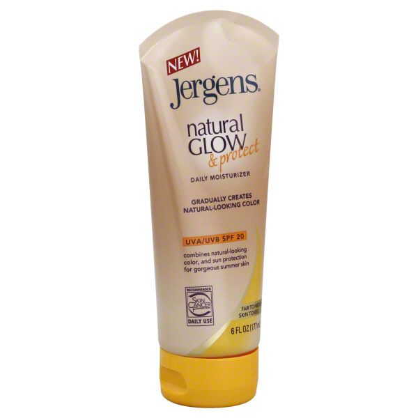 Jergens Natural Glow & Protect Daily Moisturizer, Medium to Tan Skin Tones, SPF 20,  6 fl oz (177 ml) at Kmart.com