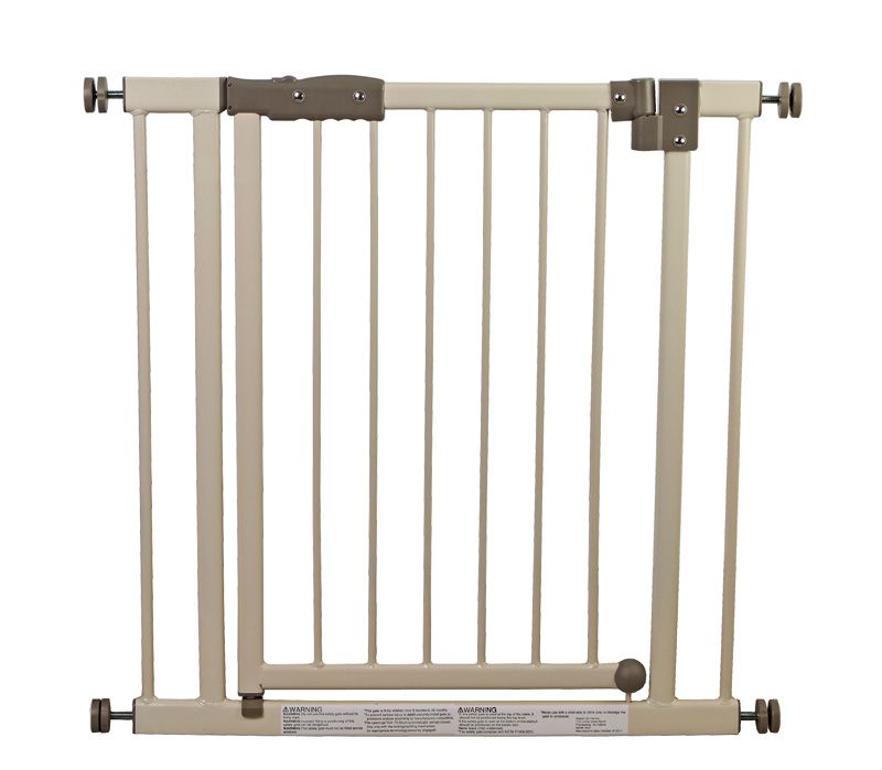 Dream On Me Deluxe Auto Close and Lock Security Gate in Ivory/ Gray