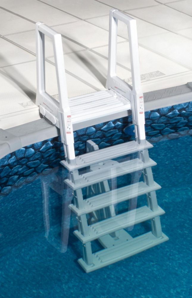 Swim Time White Heavy Duty In-Pool Ladder for Above Ground Swimming Pools