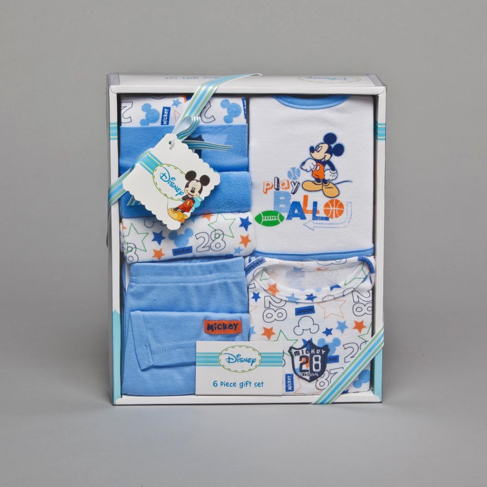 Disney Baby Boy s Infant 6-Piece Mickey Gift Set Blue