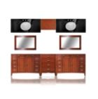 115" Double Basin Vanity in Warm Cherry Finish