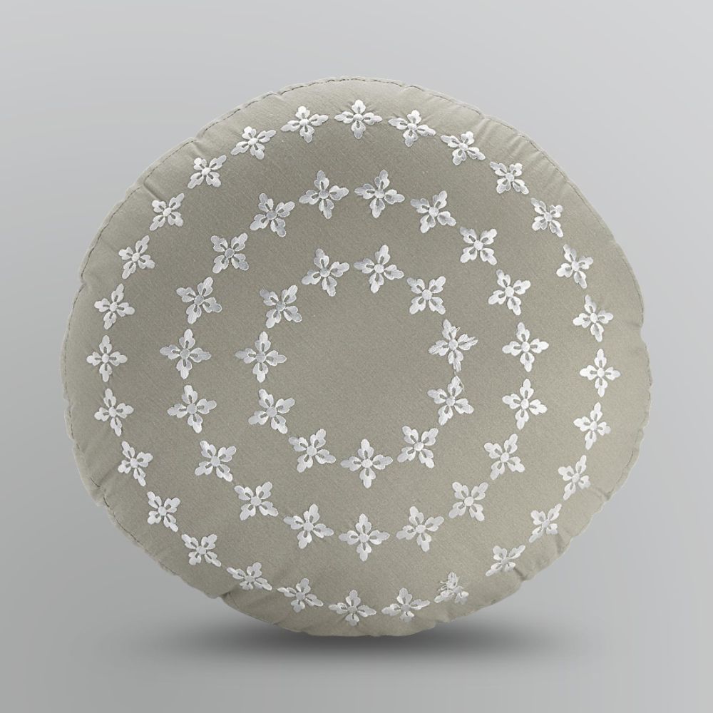 Cannon Round Gray Embroidered Decorative Pillow at Sears.com