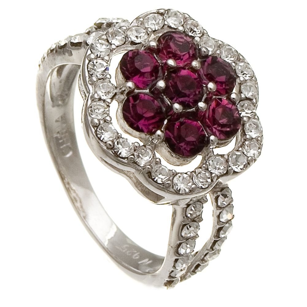 Enchanted Brilliance Purple Crystal Flower Ring at Kmart.com