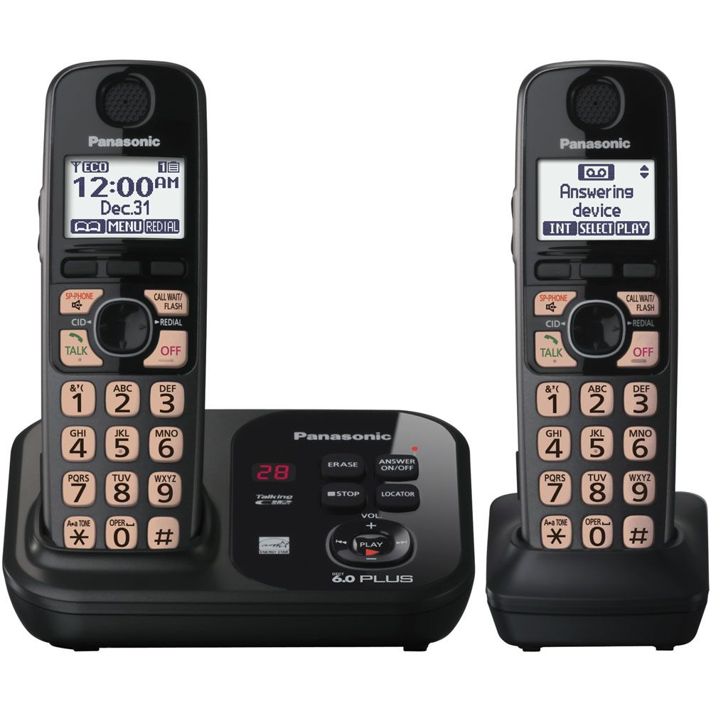 Panasonic KX-TG4732B DECT 6.0 Plus Expandable Digital Cordless Answering System with 2 Handsets at Sears.com