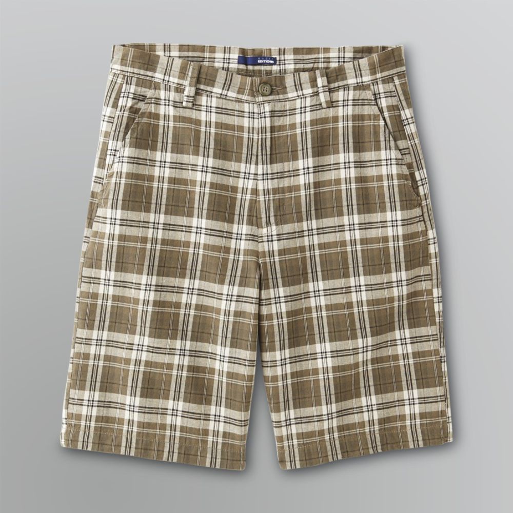 Basic Editions Men's Plaid Flat Front Shorts at Kmart.com