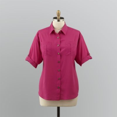 Beverly Drive Women's Plus Safari Style Blouse at Sears.com