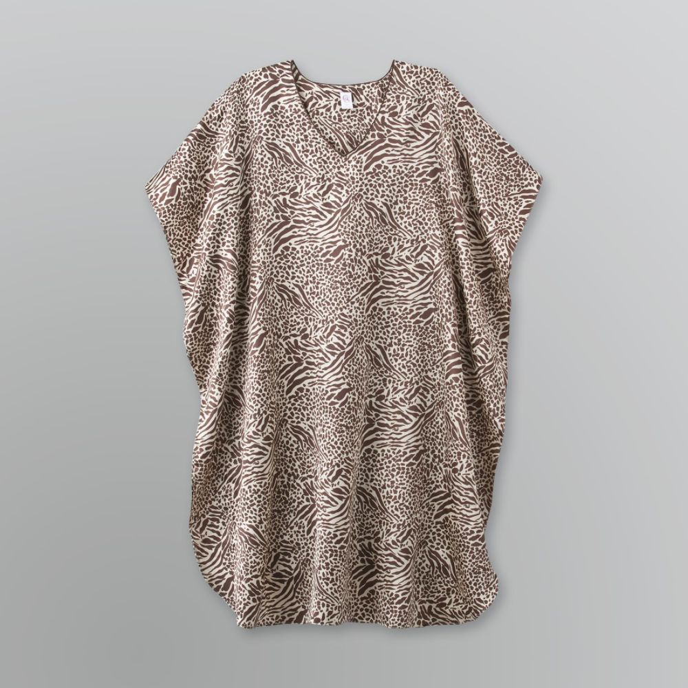 Granada Women's Animal Print Satin V-Neck Caftan at Sears.com