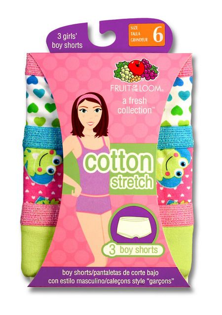 Fruit of the Loom Girl's 3-Pack Fresh Collection Boy Shorts at Kmart.com