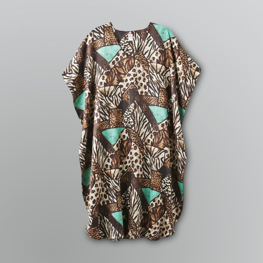 Granada Women's Animal Print Satin V-Neck Caftan at Sears.com