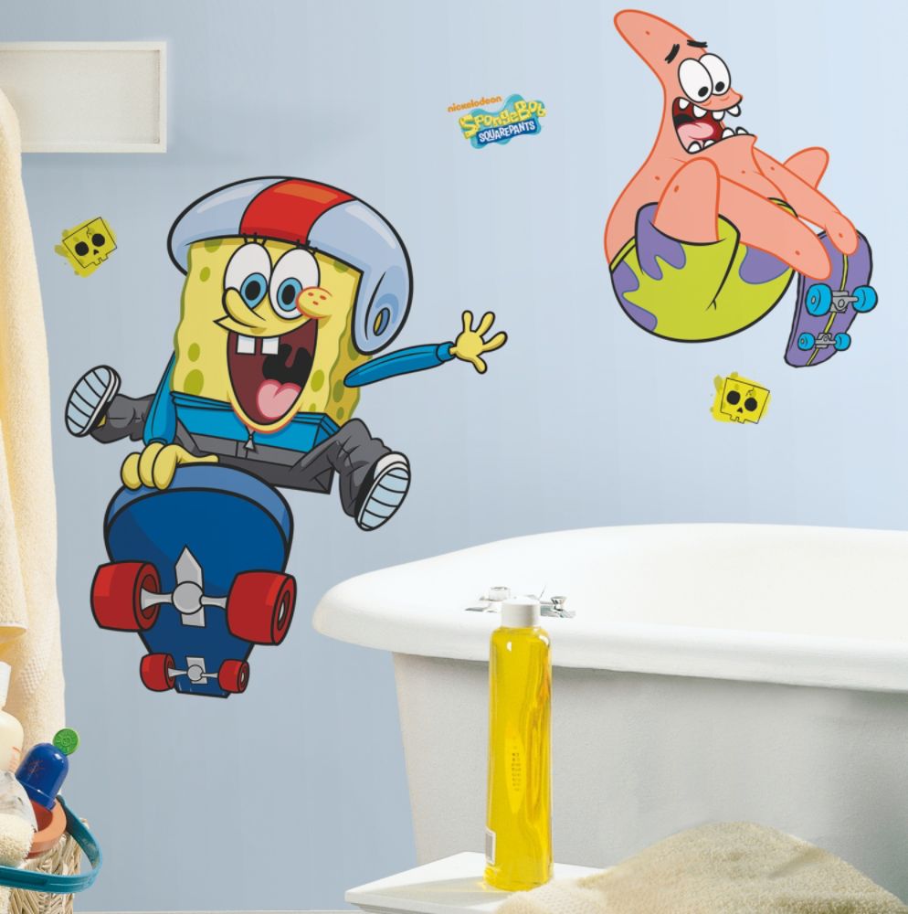 RoomMates&nbsp; Spongebob Skaters Peel & Stick Giant Wall Decal