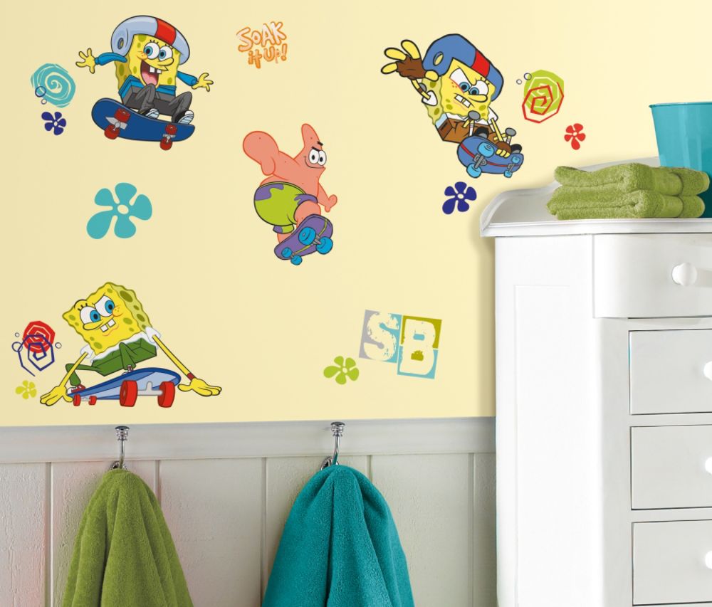 RoomMates&nbsp; Spongebob Skaters Peel & Stick Wall Decals