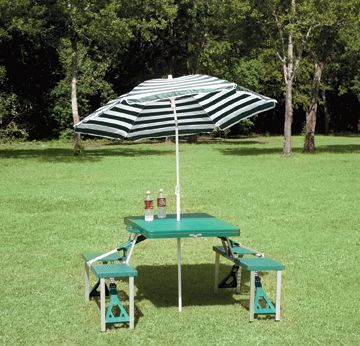 Texsport Folding Picnic Table with Umbrella