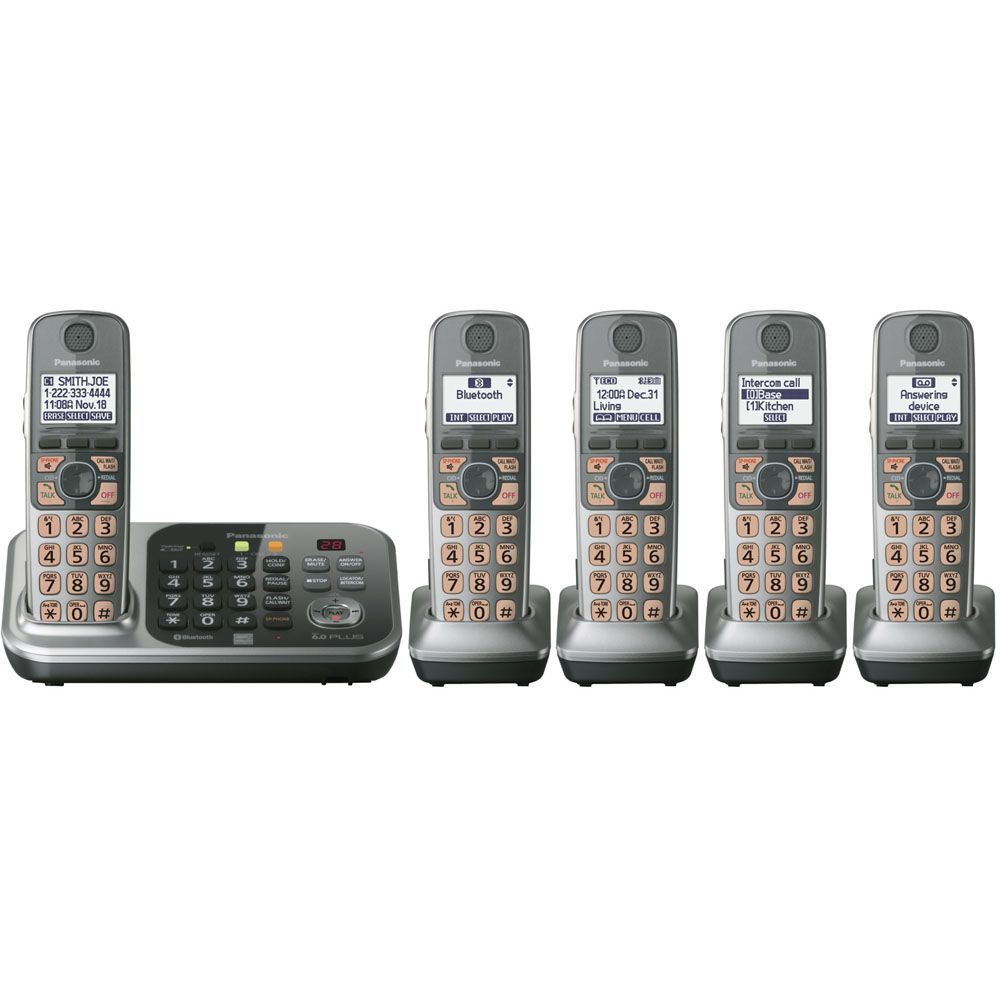Panasonic KX-TG7745S DECT 6.0 Plus Link-to-Cell Convergence Solution Phone with 5 Handsets at Sears.com