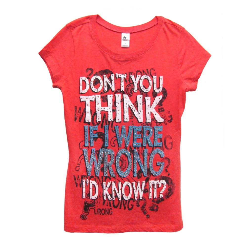 Junior’s Plus Graphic Tee “If I Were Wrong” Short Sleeves Spiced Coral at Sears.com