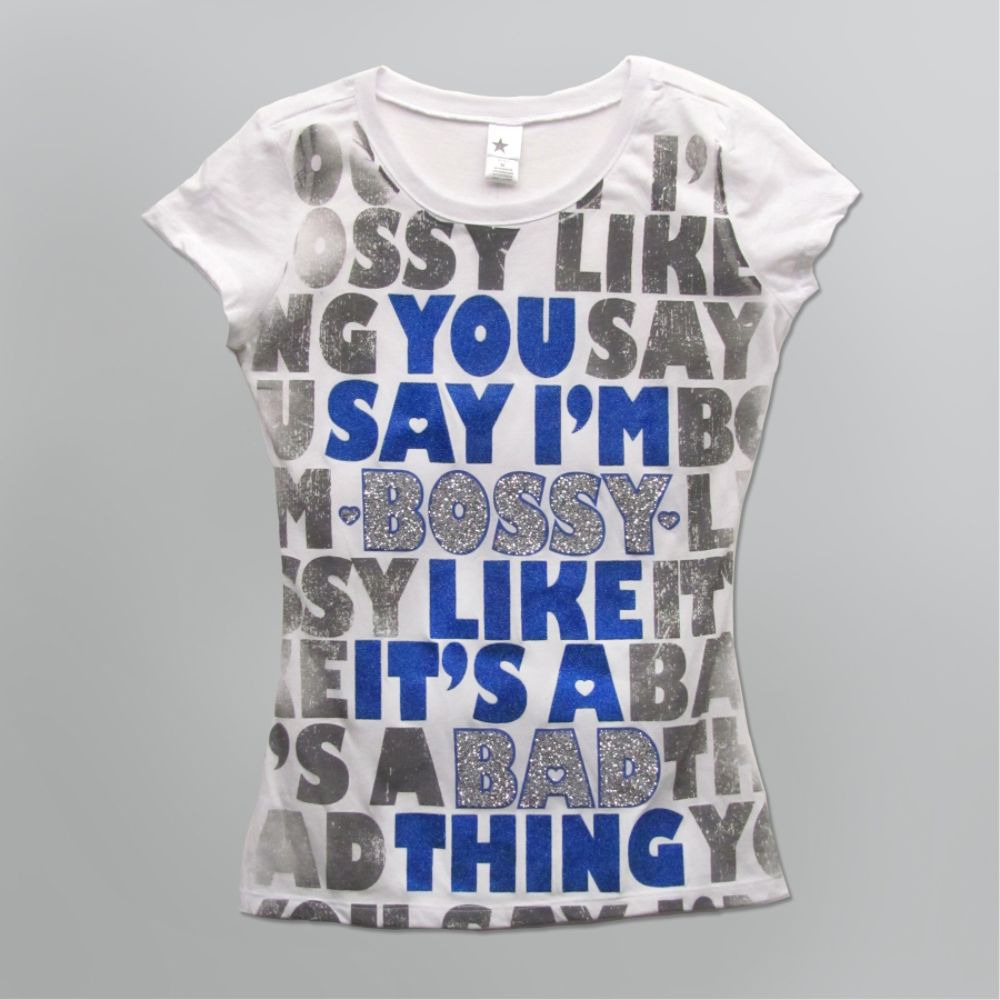 Junior’s Plus Graphic Tee “You say I’m Bossy” Short Sleeves White at Kmart.com