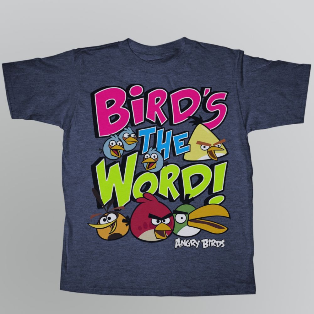 Angry Birds Boy’s Tops ‘Bird’s the Word’ Short Sleeve T-Shirt Grey at Kmart.com