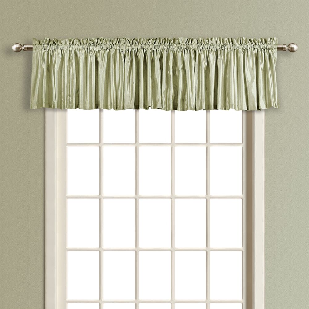 United Curtain Company Anna 54" X 16" faux silk straight valance available in white, natural, sage, taupe, blue, gold, burgundy and chocolate at Sears.com