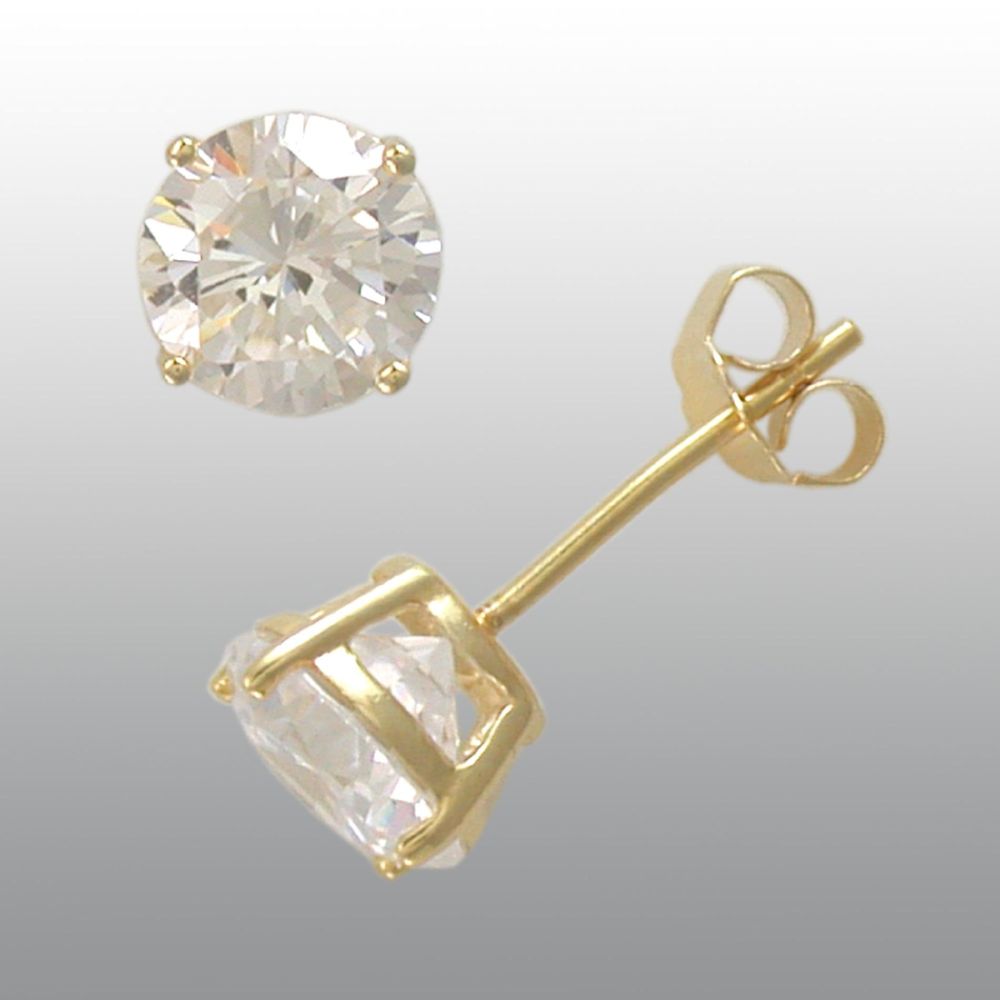 Vedere Le Stelle&trade; 14K Gold over Silver 7MM round solitaire stud earrings at Sears.com