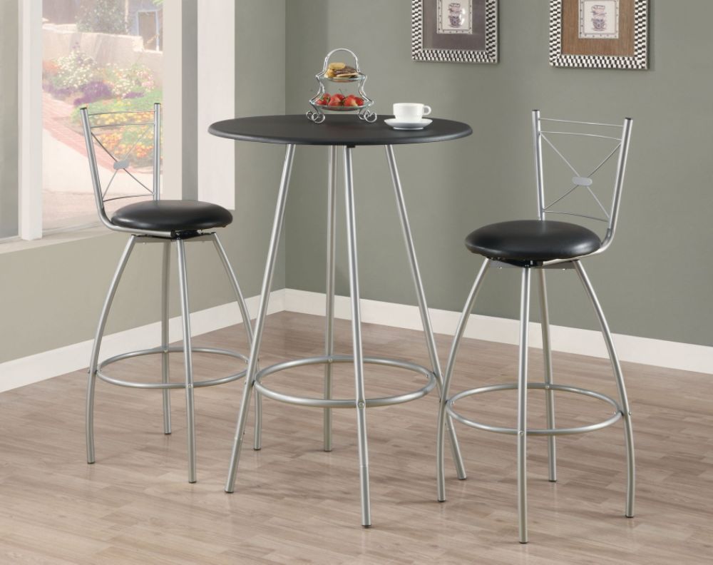 Monarch Specialties Black / Silver Metal 30"Dia Bar Table at Sears.com