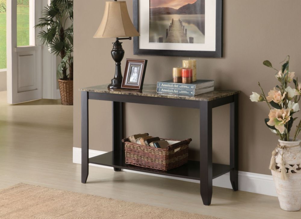 Monarch Specialties Cappuccino / Marble Top Sofa Console Table at Sears.com