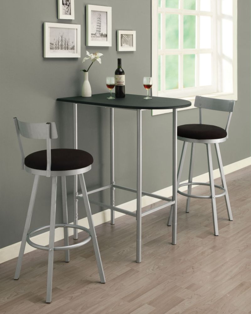 Monarch Specialties Black / Silver Metal 24"X 36" Spacesaver Bar Table at Kmart.com