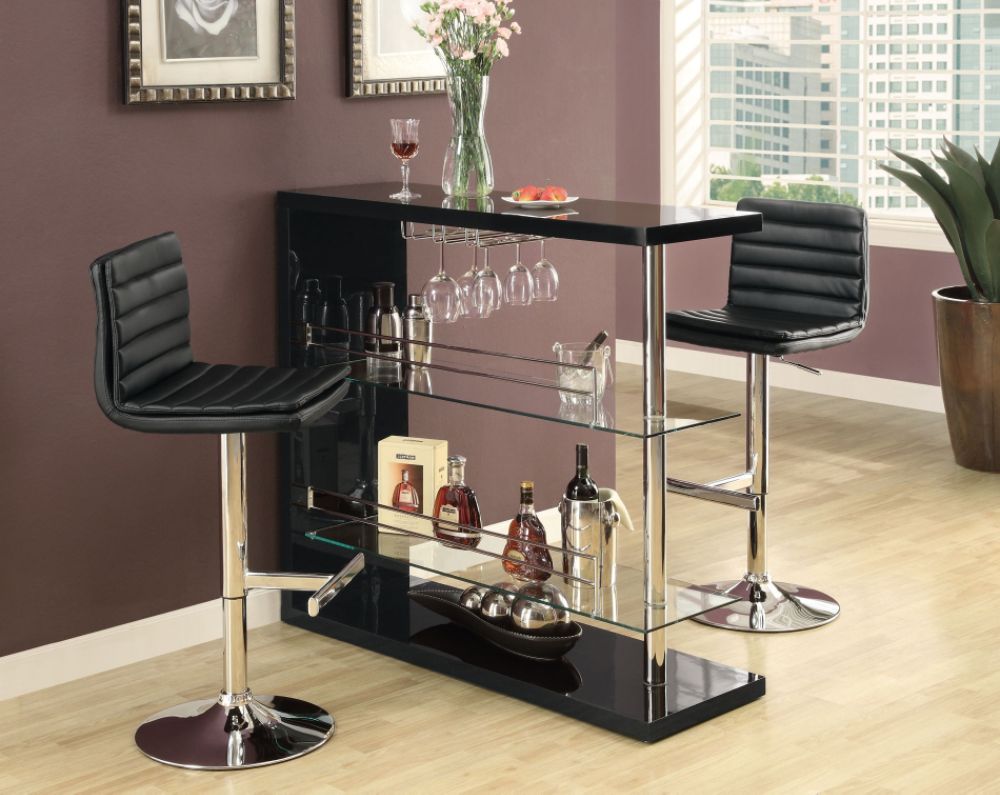 Monarch Specialties Black Glossy / Chrome